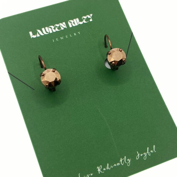 Handcrafted Swarovski Copper Crystal Drop Earrings - Copper Plated Unique Finds - Picture 4 of 4